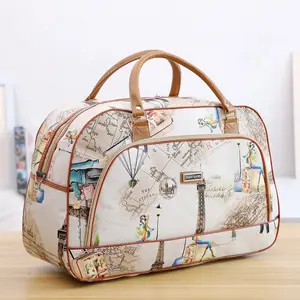 Travel-ready duffle bag featuring captivating printed art