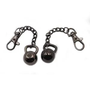 Black kettlebell keychain accessory